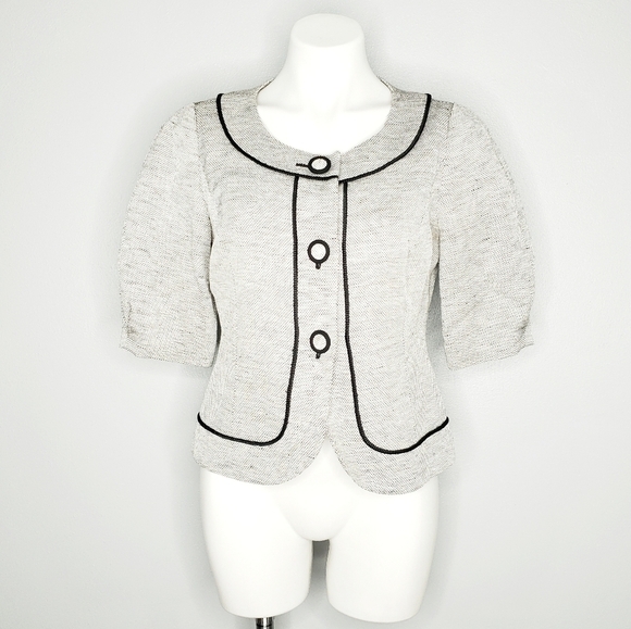 Semantiks Grey Black Contrast Crop Jacket - Picture 1 of 4